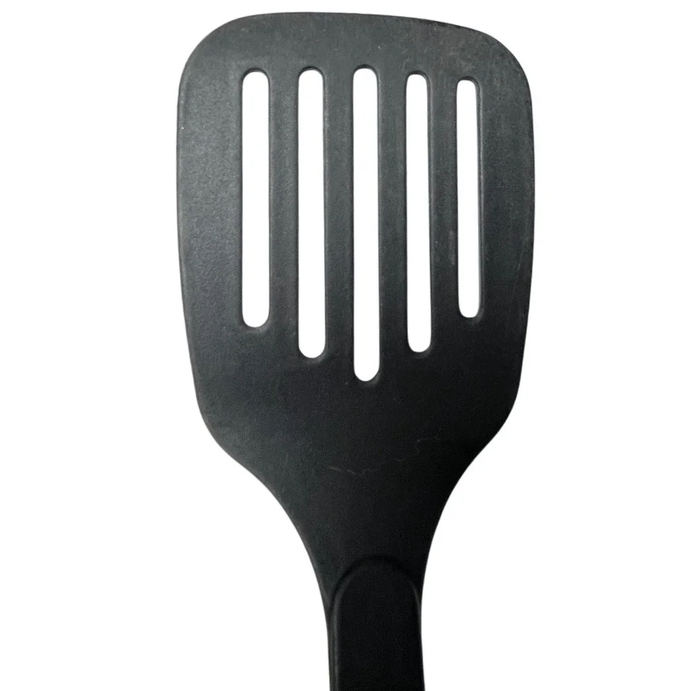 2 Pc Spatula Lot Chefmate Slotted Turner & Wide Nylon Turner‎ Black Red Kitchen
